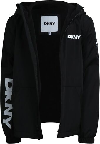DKNY Boys Fleece Jacket - Weather Resistant Cozy Lightweight Jacket - Polar Fleece Lined Zip Up Hooded Jacket for Boys in Saudi Arabia