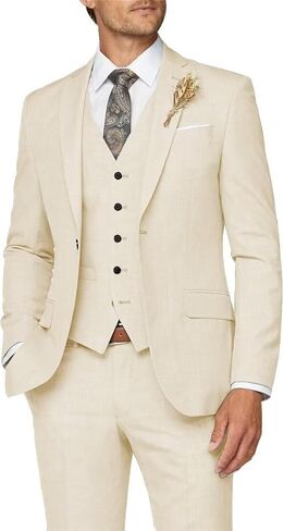 3 Piece Suit Men Slim Fit Wedding Suits for Mens Elegant One Button Jacket Single Breasted Vest Pants Set in Saudi Arabia