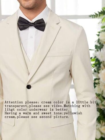 3 Piece Suit Men Slim Fit Wedding Suits for Mens Elegant One Button Jacket Single Breasted Vest Pants Set in Saudi Arabia