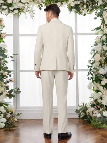 3 Piece Suit Men Slim Fit Wedding Suits for Mens Elegant One Button Jacket Single Breasted Vest Pants Set in Saudi Arabia