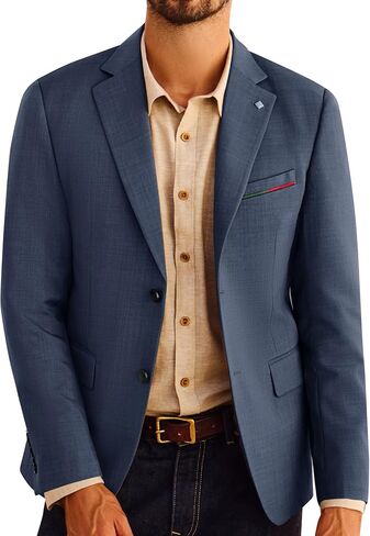 PJ PAUL JONES Mens Blazer Lightweight Sport Coats Casual Two Buttons Notched Lapel Suit Jacket with Removable Brooch in Saudi Arabia