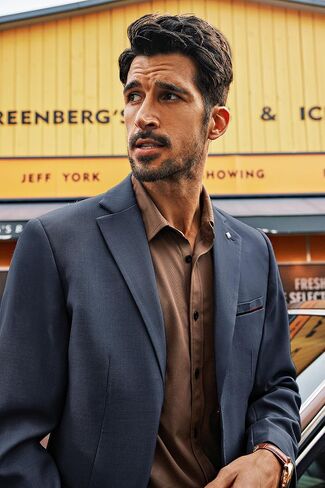 PJ PAUL JONES Mens Blazer Lightweight Sport Coats Casual Two Buttons Notched Lapel Suit Jacket with Removable Brooch in Saudi Arabia