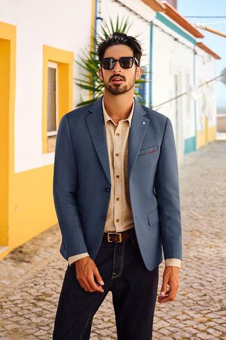 PJ PAUL JONES Mens Blazer Lightweight Sport Coats Casual Two Buttons Notched Lapel Suit Jacket with Removable Brooch in Saudi Arabia