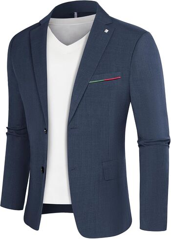 PJ PAUL JONES Mens Blazer Lightweight Sport Coats Casual Two Buttons Notched Lapel Suit Jacket with Removable Brooch in Saudi Arabia