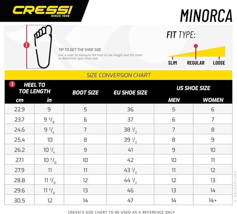 Cressi Neoprene Adult Anti-Slip Sole Boots - for Water Sports: Scuba Diving, Snorkeling, Diving, Rafting, Windsurfing - Minorca Long: designed in Italy in Saudi Arabia