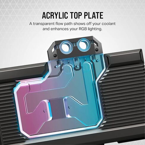 Corsair Hydro X Series XG7 RGB 4080 Strix/TUF GPU Water Block - for ASUS® ROG Strix and TUF Gaming GeForce RTX™ 4080 - Nickel-Plated Copper - Included Backplate & 5V ARGB Adapter Cable - Black in Saudi Arabia