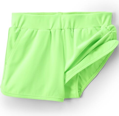 Lands' End Big Girls UPF 50 Quick Dry Beach Swim Shorts, Medium, Lime Jade in Saudi Arabia