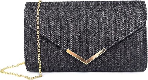 Vintage Straw Clutch Bag Purse Elegant Summer Evening Bag Hand Woven Beach Handbags Women Wedding Vacation Travel Party Bag in Kuwait