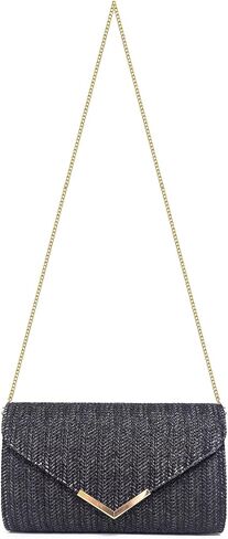 Vintage Straw Clutch Bag Purse Elegant Summer Evening Bag Hand Woven Beach Handbags Women Wedding Vacation Travel Party Bag in Kuwait