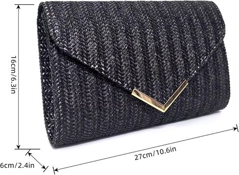 Vintage Straw Clutch Bag Purse Elegant Summer Evening Bag Hand Woven Beach Handbags Women Wedding Vacation Travel Party Bag in Kuwait