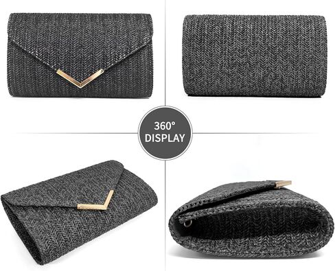 Vintage Straw Clutch Bag Purse Elegant Summer Evening Bag Hand Woven Beach Handbags Women Wedding Vacation Travel Party Bag in Kuwait