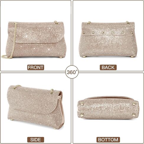 Rhinestone Purse for Women Evening Bag Sparkly Handbags Crossbody Bag Prom Clutch Purse for Wedding in Saudi Arabia