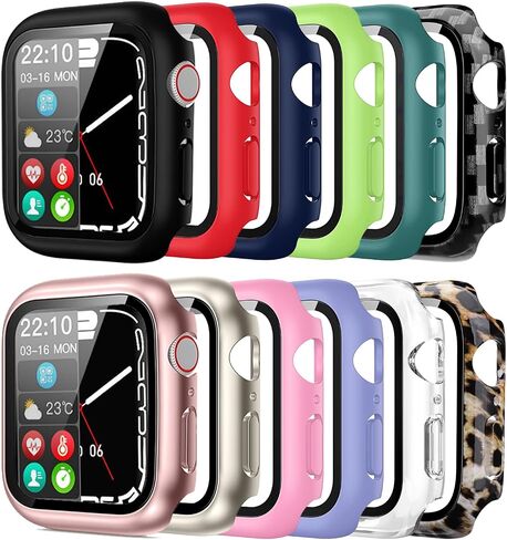 Pocoukate [9 Pack Case Compatible with 49mm Apple Watch Ultra & Ultra 2/3 with Tempered Glass Screen Protector Full Scratch-Resistant Protective Cover Bumper for Apple Watch 49 mm in Kuwait