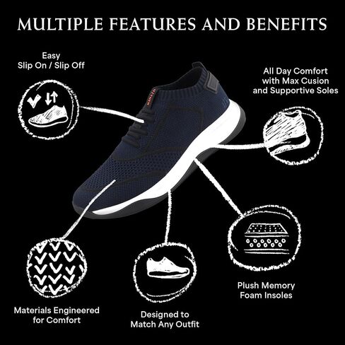The Callisto Men's Sneaker Knit Slip-On, Men's Casual Footwear for Everyday Wear, Lightweight & Breathable, Multi Colors & Sizes in Saudi Arabia