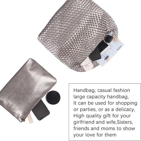 Woven Tote Bag Womens Purse: Vegan Leather Shoulder Handbags - Large Summer Beach Tote Bags - Travel Totes in Saudi Arabia
