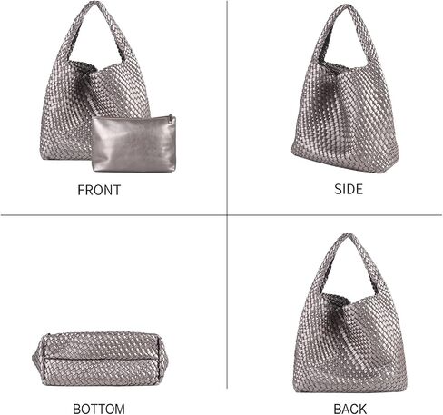 Woven Tote Bag Womens Purse: Vegan Leather Shoulder Handbags - Large Summer Beach Tote Bags - Travel Totes in Saudi Arabia