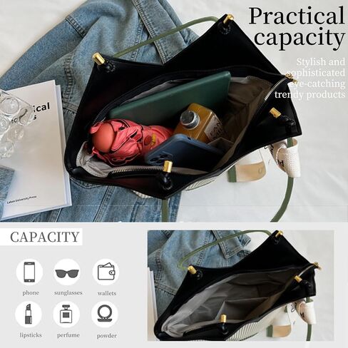 Heart Shaped Handbag, Fashionable Versatile Zippered Leather Shoulder Bag, Comfortable Hand Striped Tote Bags in Saudi Arabia
