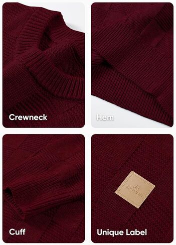 JMIERR Men's Crewneck Sweater Classic Checkered Knit Pullover Long Sleeve Casual Warm Jumper in Saudi Arabia