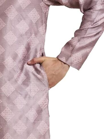 Sojanya (Since 1958 Men's Jacquard Silk Self Design Indian Traditional Ethnic Dresses Only Long Kurta in Saudi Arabia