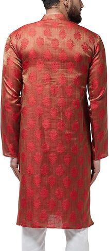 Sojanya (Since 1958, Men's Jacquard Silk Only Long Kurta in Kuwait