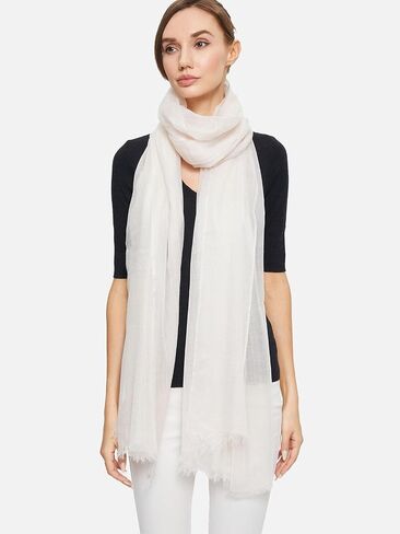 Ovcio Featherlight White Cashmere Scarf - 100% Pure Cashmere Wrap Scarf for Women (87x39) with Gift Box in Saudi Arabia