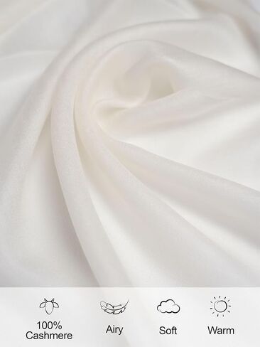 Ovcio Featherlight White Cashmere Scarf - 100% Pure Cashmere Wrap Scarf for Women (87x39) with Gift Box in Saudi Arabia