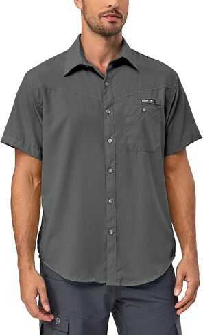 Little Donkey Andy Men's Breathable UPF 50 Shirt, Lightweight Short Sleeve Button Down Shirts for Fishing Hiking in Saudi Arabia