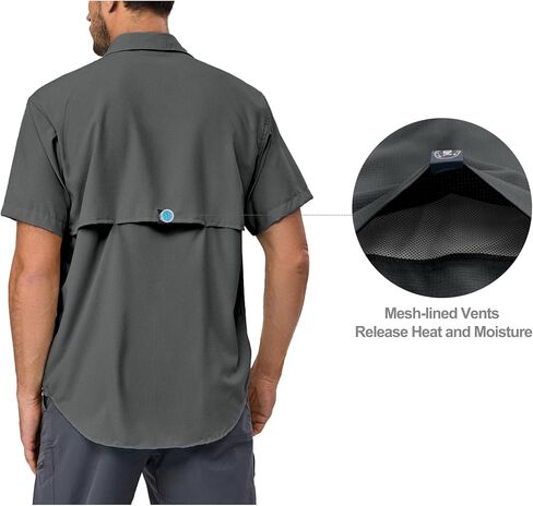 Little Donkey Andy Men's Breathable UPF 50 Shirt, Lightweight Short Sleeve Button Down Shirts for Fishing Hiking in Saudi Arabia