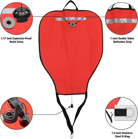 ELFGO Diving D Ring Belt Buckle Back Fly Side Hanging Positioning Buckle Hunting Diving Fish String D Word Buckle 316 Stainless Steel 5 CM Wide in Kuwait