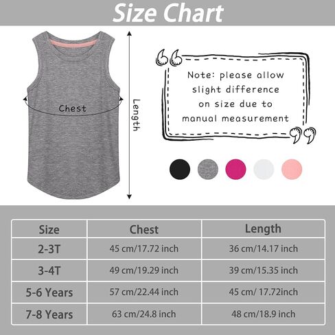 5 Pack Girls Dance Tank Top Kids Tank Tops Sleeveless Tees Shirt Racerback Sleeveless Tops for Girls Toddlers in Saudi Arabia
