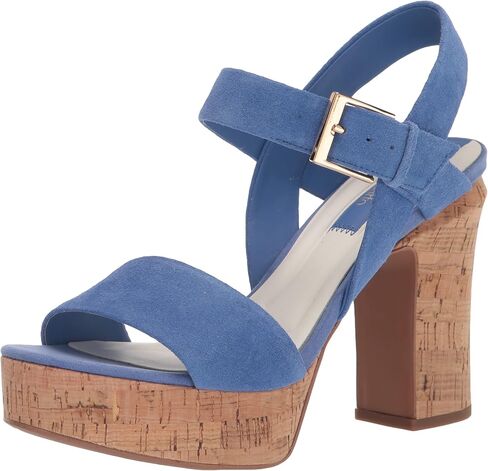 Franco Sarto Women's Scarlett Platform Sandal Heeled, Sunset Yellow Suede, 6 in Kuwait