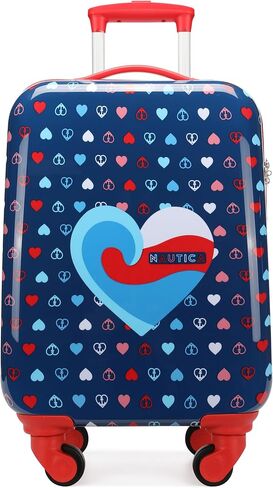 Nautica Kids Luggage - 18" Airline Approved Rolling Hardside Upright Carry-on Suitcase with Wheels (Nautica Peace) in Saudi Arabia