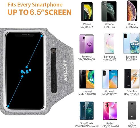 Running Armband with Airpods Bag 3D Design Cell Phone Armband for iPhone 14 13 Pro 14 Plus, Galaxy S20/S10 Water Resistant Sports Phone Holder Case & Zipper Slot Car Key Holder for 6.9 inch Phone in Saudi Arabia
