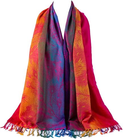 AUSEKALY Colourful Shawl Wraps for Women Scarf Pashmina Feel Causal Prayer Shawls Indian Dupatta Scarves in Kuwait
