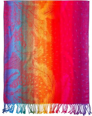 AUSEKALY Colourful Shawl Wraps for Women Scarf Pashmina Feel Causal Prayer Shawls Indian Dupatta Scarves in Kuwait