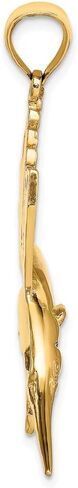 14K Yellow Gold Sailfish High Polish Pendant in Saudi Arabia