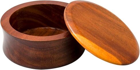 Grandslam Wooden Shaving Bowl with Lid Shaving Soap Bowl for Men Easy to Lather Fits Wet Shaving (Oak Wood) in Kuwait