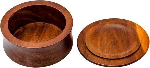 Grandslam Wooden Shaving Bowl with Lid Shaving Soap Bowl for Men Easy to Lather Fits Wet Shaving (Oak Wood) in Kuwait