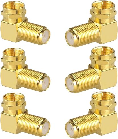 GZXUNFA 2 Pack F Type Coaxial Cable Right Angle Connector Male to Female Quick Connector Adapter, RG6 Coax Cable Extender – 90 Degree F Type Adapter for Wall Plates and Coax Cable in Kuwait