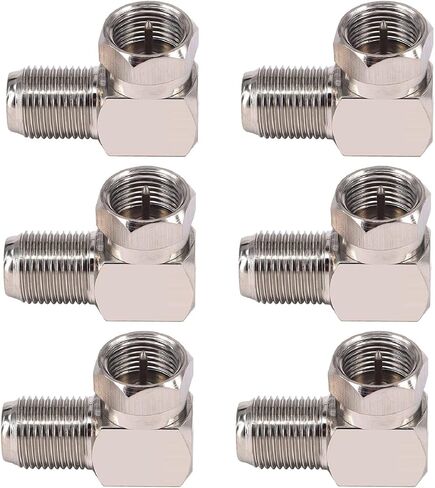 GZXUNFA 2 Pack F Type Coaxial Cable Right Angle Connector Male to Female Quick Connector Adapter, RG6 Coax Cable Extender – 90 Degree F Type Adapter for Wall Plates and Coax Cable in Kuwait