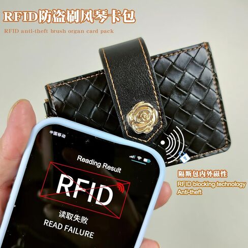 Credit Card Holder, RFID Anti-theft Brush Card Case Wallet,Portable Card Organizer Case for Women Girls (Black) in Saudi Arabia