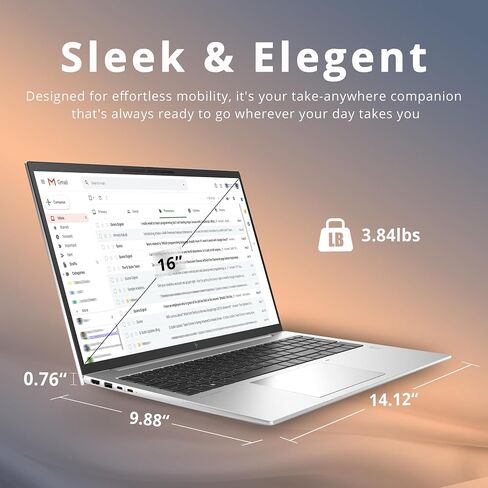HP 2022 EliteBook 865 G9 16" WUXGA Business Laptop, Ryzen 7 Pro 6850U, 64GB DDR5 RAM, 2TB PCIe SSD, Backlit Keyboard, Fingerprint Reader, 1440p Camera, Win 10 Pro, Silver, 32GB Hotface USB Card in Saudi Arabia
