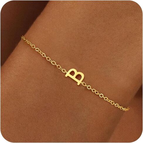 أساور ذهبية للنساء والفتيات هدايا - سوار أولي مطلي بالذهب عيار 18 قيراط بحروف أولية أساور ذهبية أنيقة للنساء أساور ذهبية عصرية للنساء في سن المراهقة هدايا مجوهرات للفتيات in Kuwait