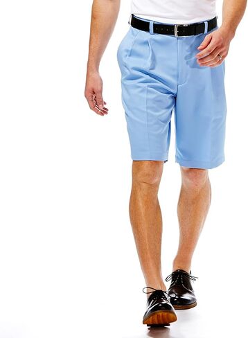 Haggar Men's Cool 18 Gabardine Pleated Shorts in Kuwait