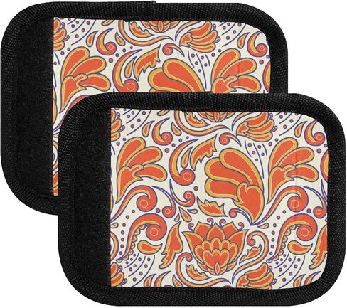 4 PC Luggage Handle Wrap Luggage Handle Covers Tags for Suitcase Bags Travel Luggage Handle Identifier Gripper Retro Flowers in Saudi Arabia