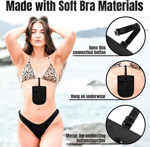 Comfort-Fit Bra Wallet Black- Slim Profile, High-Capacity Storage, Your Stylish Secret for Secure Travel Accessorizing in Kuwait