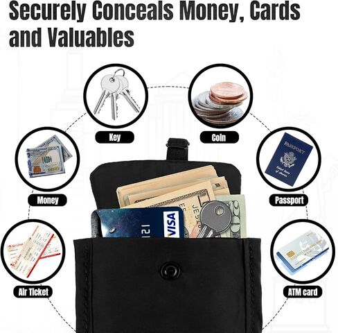 Comfort-Fit Bra Wallet Black- Slim Profile, High-Capacity Storage, Your Stylish Secret for Secure Travel Accessorizing in Kuwait