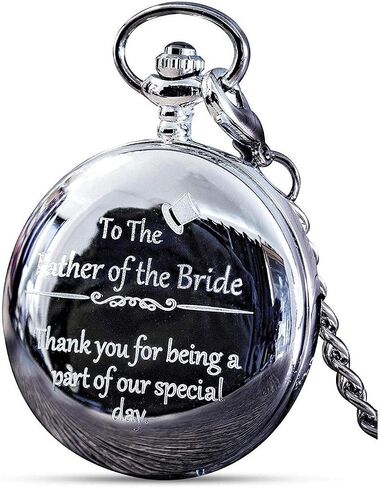 Wedding Pocket Watch for Groomsman, Best Man & Groom - Etched in Saudi Arabia