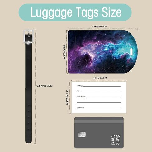 Rossy Travel Luggage Cover and Luggage Tags for Suitcase Set - Purple Nebula Space Galaxy Pattern Design Washable Elastic Suitcase Cover Anti-Scratch Suitcase Protector Covers Fits 18-20" Luggage (S) in Saudi Arabia