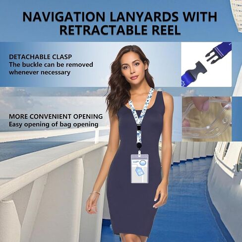 Cruise Luggage Tag Essentials,Cruise Luggage Tags | Retractable Cruise Card Lanyard | Beach Towel Strap | Travel Clothesline|Magnetic Hook Cruise Essentials Kit Compatible with All Cruise Lines-15PCS in Saudi Arabia